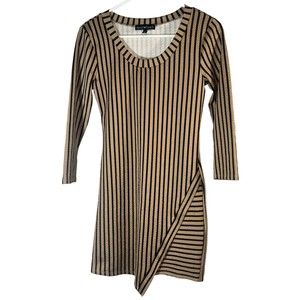 Derek Heart Black and Gold striped SIze M Dress